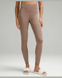 LULULEMON Wunder Train Leggings aus geripptem Material mit hohem Bund Taupetastic