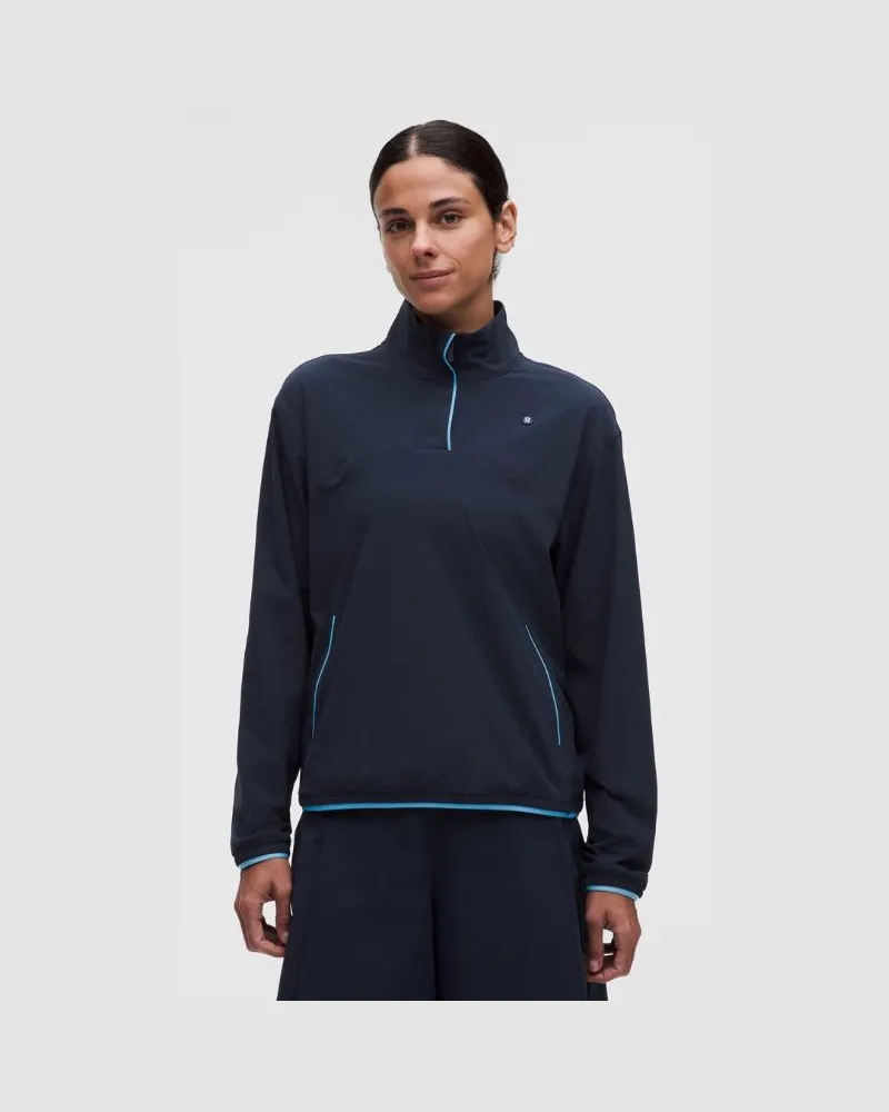 LULULEMON Leichtes Oberteil mit halbem Reißverschluss & UV-Schutz für Frauen – Größe in True Navy/Ocean Wave True
