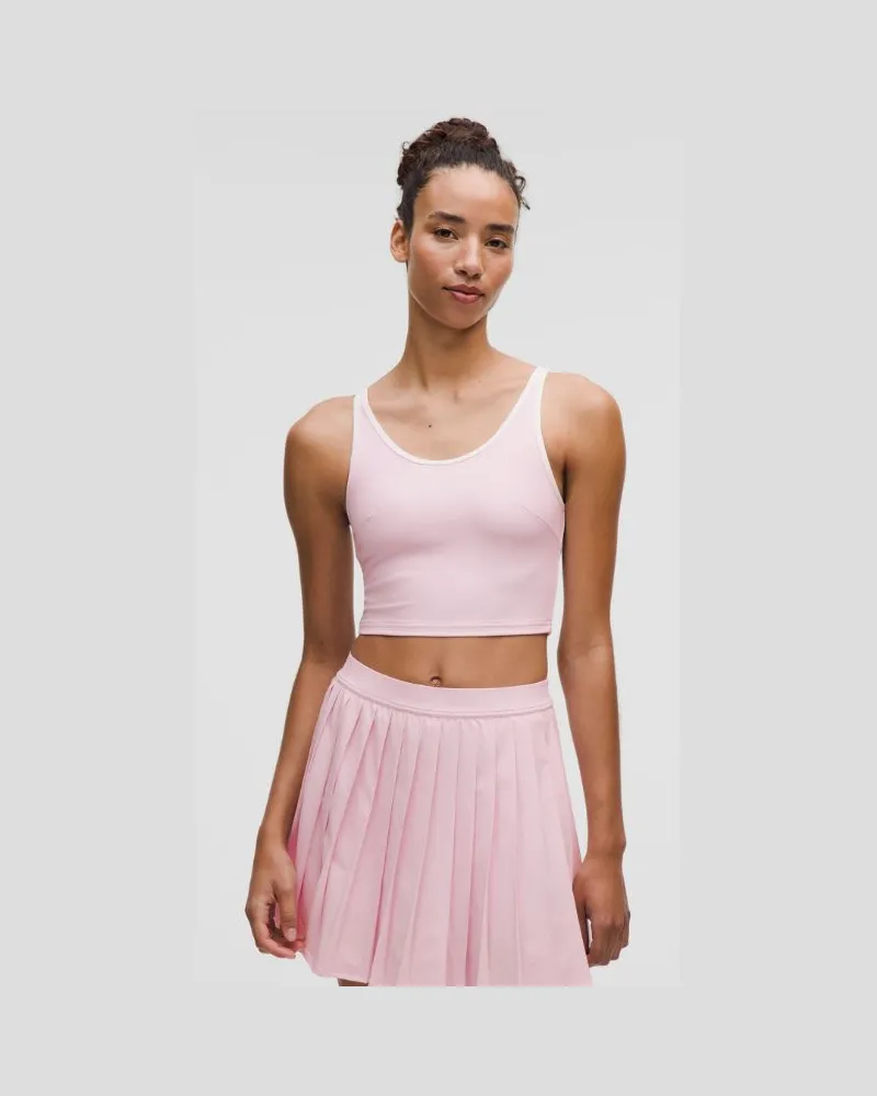 LULULEMON Tennis-Tanktop mit U-Ausschnitt und Cut-out Mittlerer Halt für B/C-Cups für Frauen – Größe in Pink Organza/White Pink