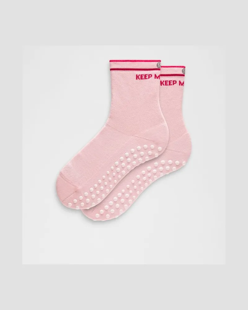 LULULEMON Find Your Balance Unisex Quarter-Socken mit Noppen – Größe in Pink Pearl Pink