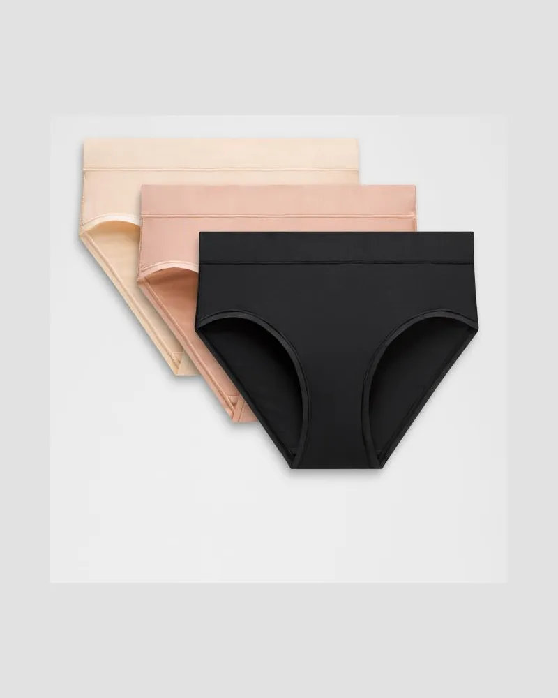 LULULEMON UnderEase Bikini-Unterwäsche mit hohem Bund 3er-Pack für Frauen – Größe in Black/Pink Clay/Sandcastle Black
