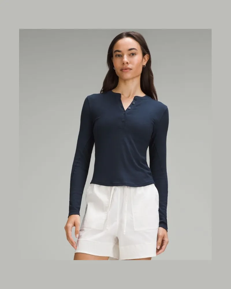 LULULEMON Hold Tight Henley-Langarmshirt für Frauen – Größe in True Navy True