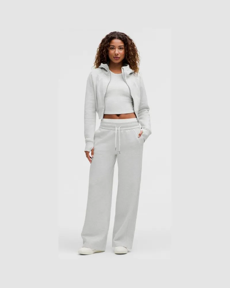LULULEMON Scuba Hose mit weitem Bein und mittelhohem Bund Regular für Frauen – Größe in Heathered Core Ultra Light Grey Heathered