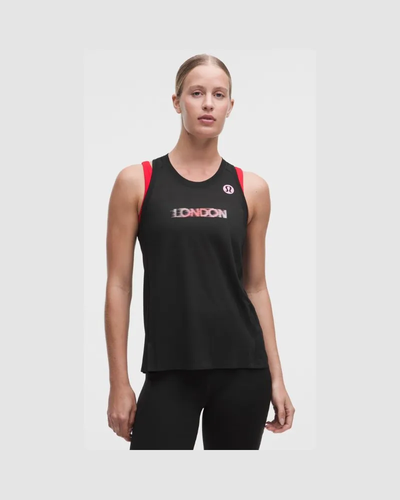 LULULEMON Fast and Free Perforated Stripe Tank London '26 für Frauen – Größe in Black Black