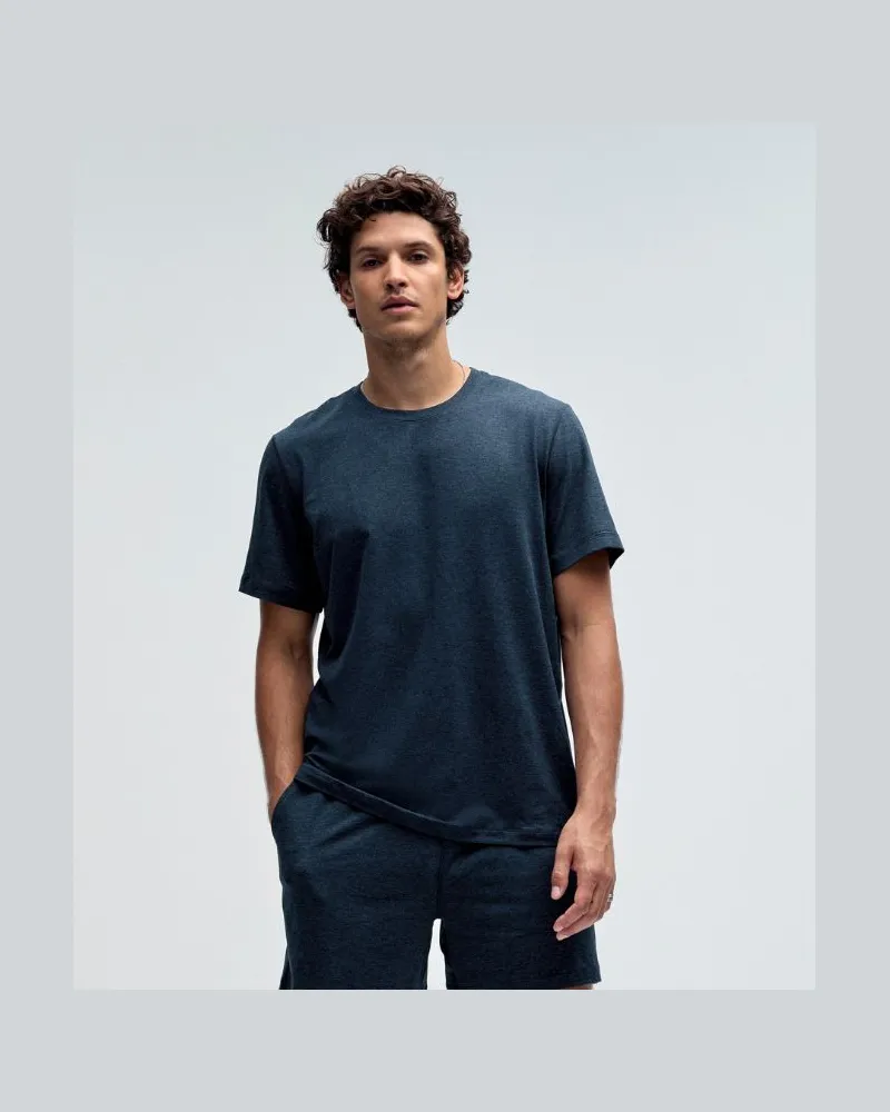 LULULEMON Soft Jersey Kurzarmshirt für Männer – Größe in Heathered Classic Navy/Heathered True Navy Heathered
