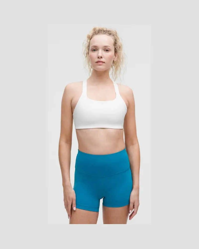 LULULEMON Trainings-BH aus Ultralu mit quadratischem Ausschnitt Mittlerer Halt B/C-Cups für Frauen – Größe in White White