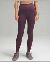 LULULEMON Wunder Train Leggings aus geripptem Material mit hohem Bund Grape