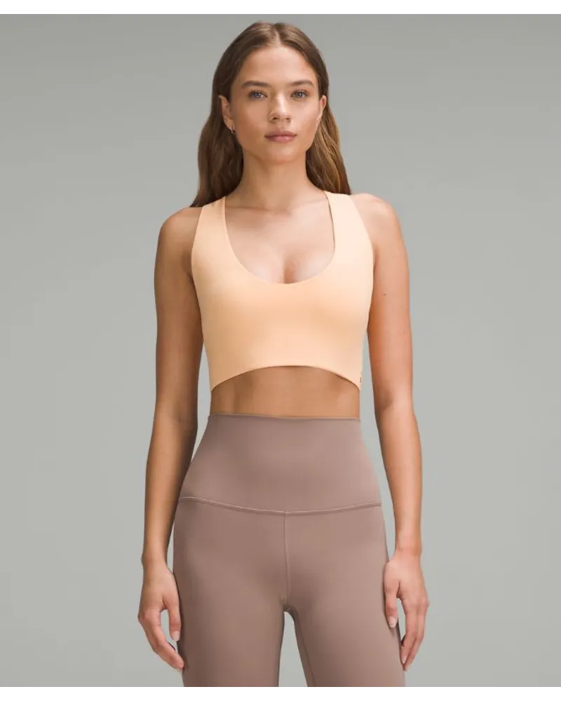 LULULEMON Bend This BH mit U-Ausschnitt und überkreuzten Trägern Leichter Halt A–C-Cups Peach