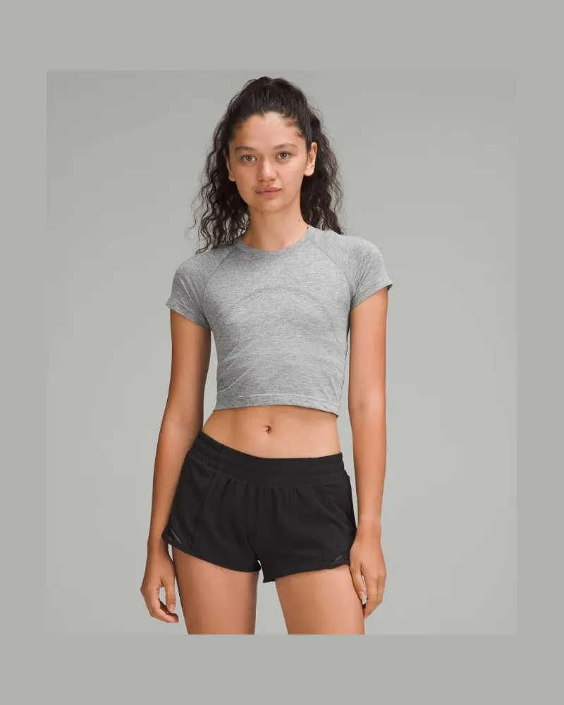 LULULEMON Swiftly Tech Crop-Kurzarmshirt 2.0 für Frauen – Größe in Slate/White Slate