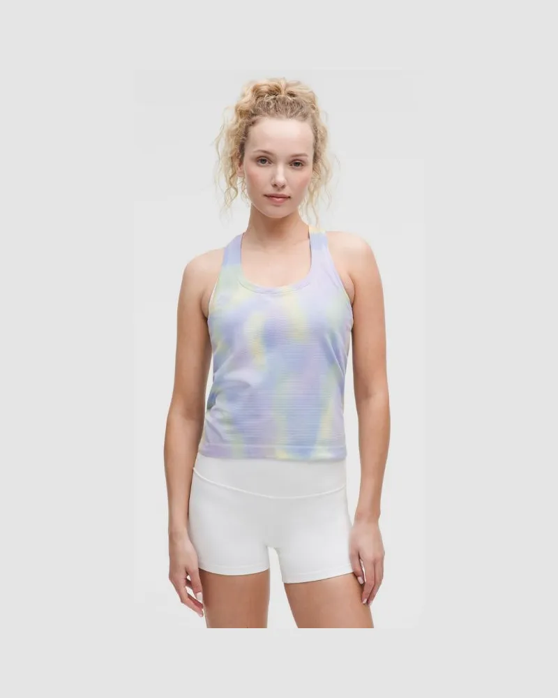 LULULEMON Swiftly Tech Tanktop 2.0 mit Racerback in Taillenlänge Waschung für Frauen – Batik – Größe Psychedelic