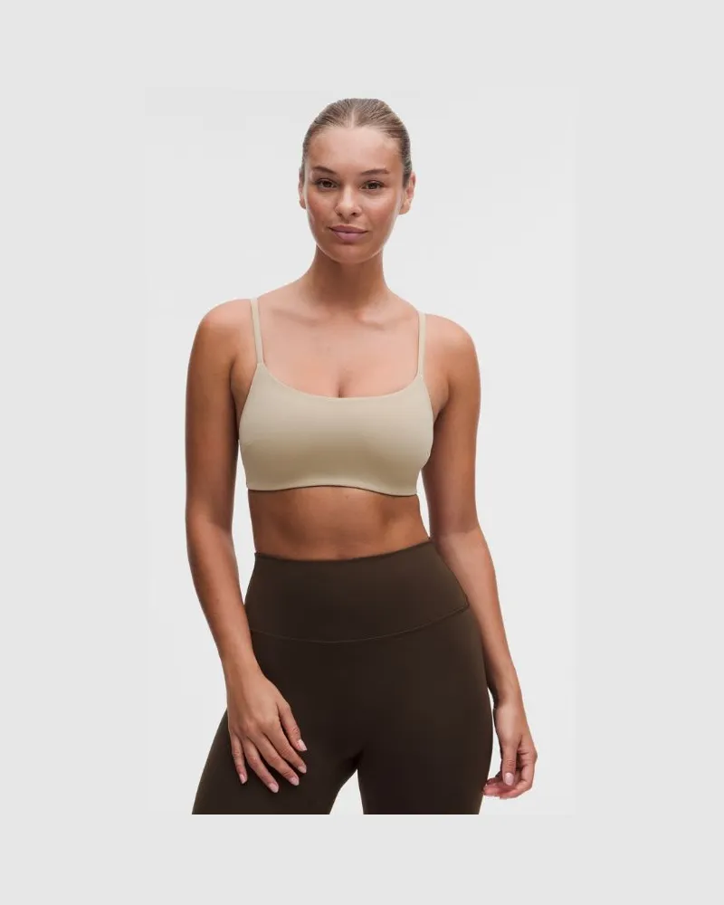 LULULEMON Wunder Train Racer-BH mit Trägern Leichter Halt C/D-Cups für Frauen – Khaki – Größe Rumble