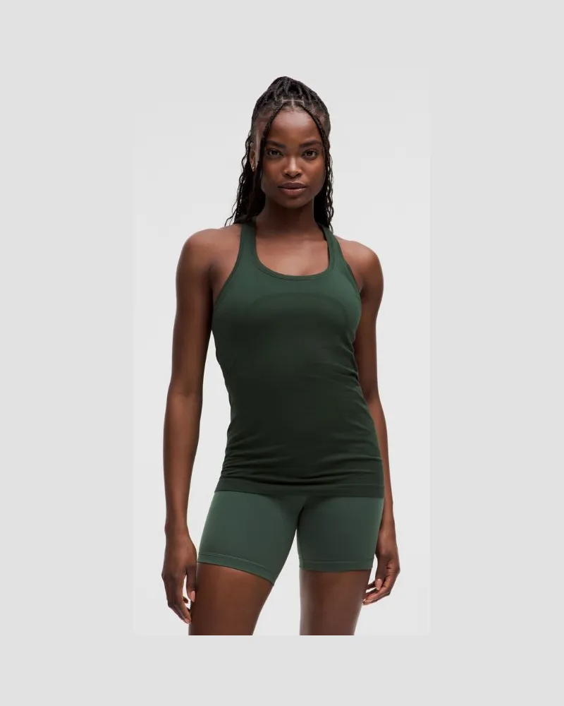 LULULEMON Swiftly Tech Tanktop mit Racerback 2.0 Hüftlänge für Frauen – Größe in Rainforest Green Rainforest