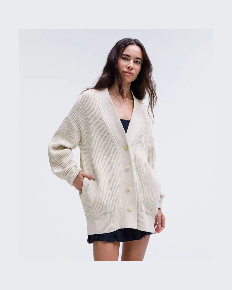 LULULEMON Strickjacke mit Knopfleiste vorne für Frauen – Größe in Bone Bone
