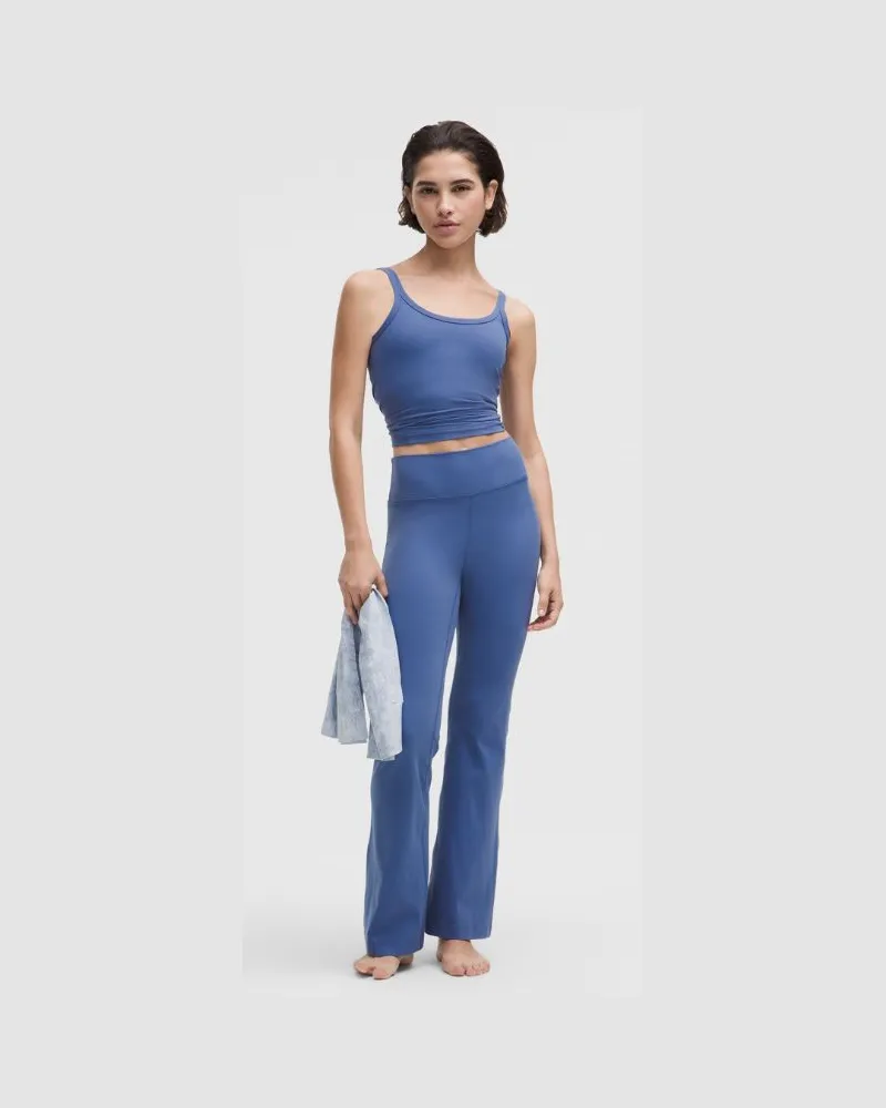 LULULEMON Groove Hose mit ausgestelltem Bein und hohem Bund aus Nulu Kurz für Frauen – Größe in Brilliant Blue Brilliant