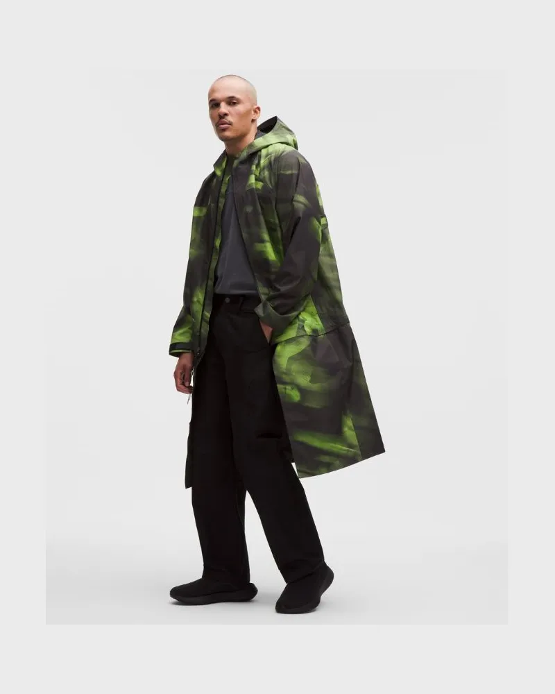 LULULEMON Wasserdichte Jacke mit zwei Längen SLNSH Kollektion für Männer – Größe in Shadow Matrix Green Multi Shadow