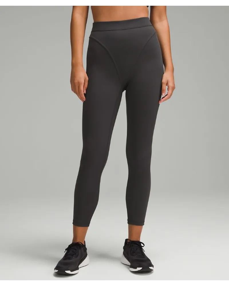 LULULEMON Wunder Train Leggings im Aerobic-Look mit hohem Bund Twill Graphite