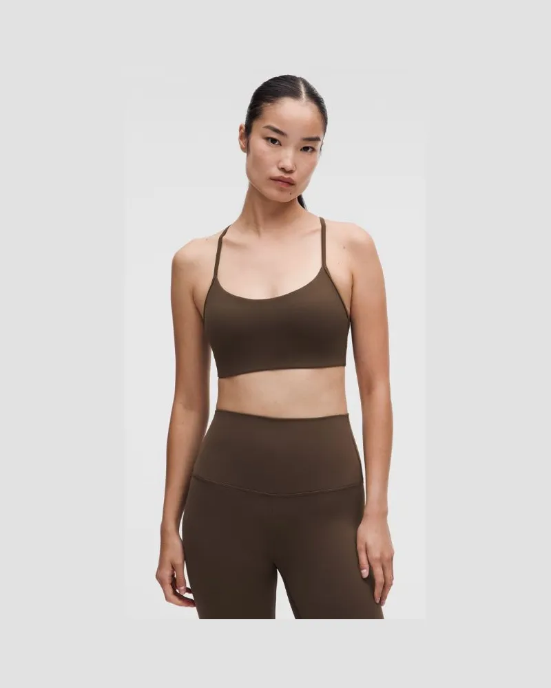 LULULEMON Flow Y BH Leichter Halt für A/B-Cups Evolve für Frauen – Größe in Walnut Crunch Walnut