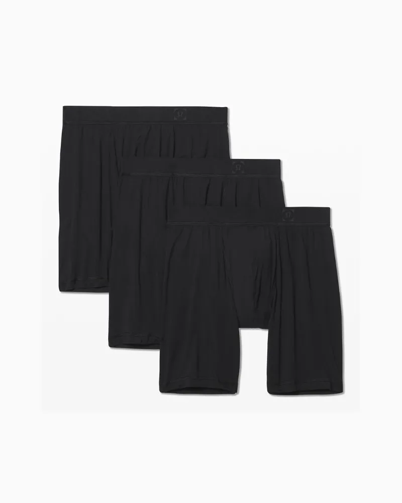 LULULEMON Always In Motion Lange Boxershorts 3er-Pack für Männer – 18 cm – Größe in Black Black