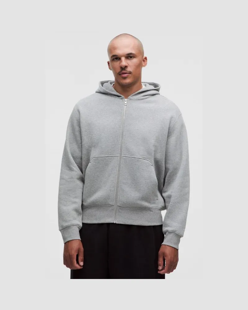 LULULEMON Steady State-Hoodie mit Reißverschluss aus SuperLoft für Männer – Größe in Heathered Vintage Grey/Battleship Heathered