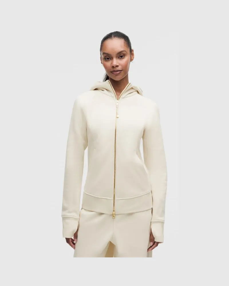 LULULEMON Scuba-Hoodie mit Reißverschluss im Classic Fit, Evolve für Frauen – Größe in Light Ivory/Gold Light