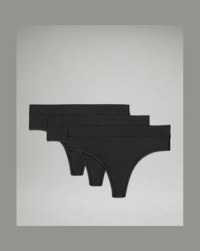 LULULEMON UnderEase String mit hohem Bund 3er-Pack für Frauen – Größe in Black Black