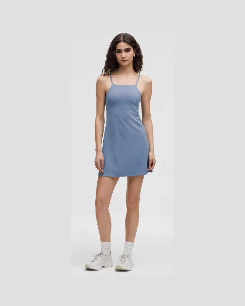 LULULEMON Align Kleid mit Seitenschlitz und Spaghettiträgern für Frauen – Größe in Washed Denim Washed