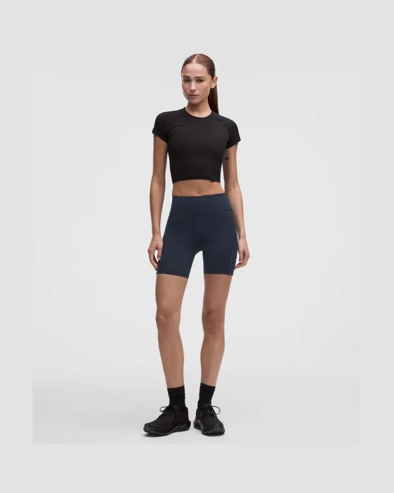 LULULEMON Fast and Free-Shorts mit hohem Bund und 6 Taschen es Design für Frauen – 15 cm – Größe in True Navy True