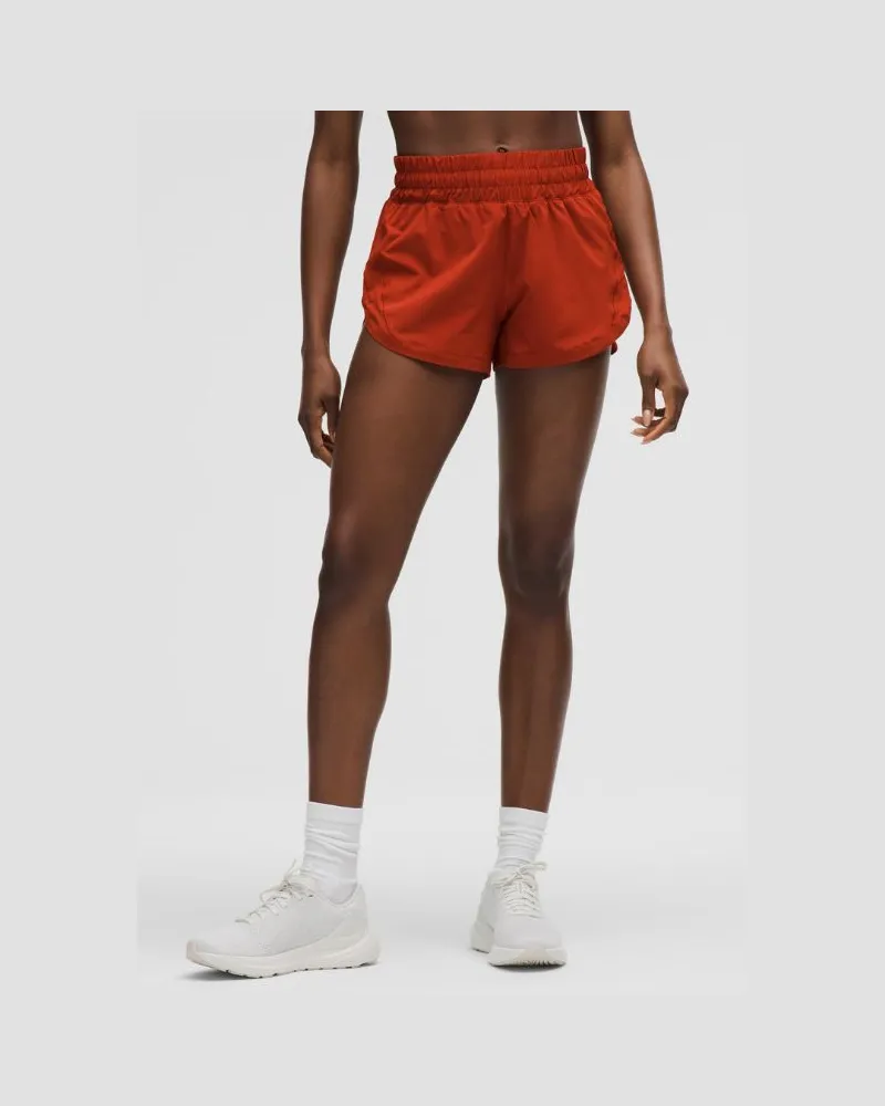LULULEMON Track That Shorts mit Liner und hohem Bund für Frauen – 8 cm – Orange – Größe Autumn