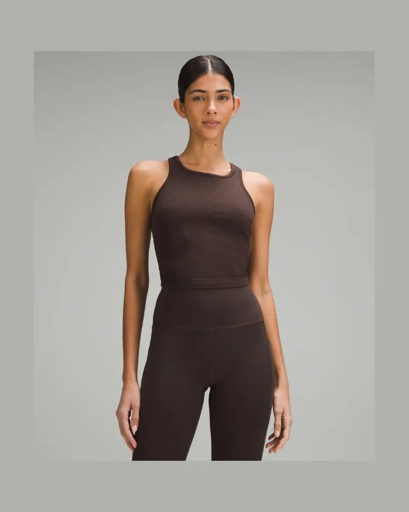 LULULEMON Ebb to Street Crop-Tanktop mit Racerback Leichter Halt für B/C-Cups für Frauen – Größe in Espresso Espresso
