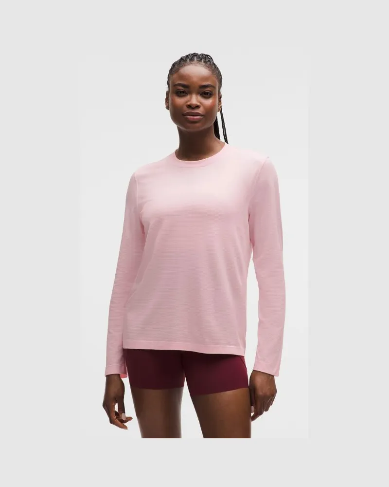 LULULEMON Swiftly Relaxed Langarmshirt e Passform für Frauen – Größe in Pink Pearl Pink