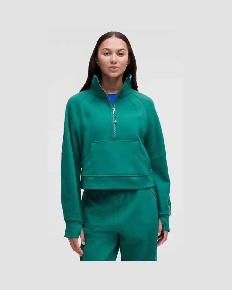LULULEMON Scuba Oversized-Pullover mit Trichterkragen und halblangem Reißverschluss für Frauen – Größe in Teal Lagoon Teal