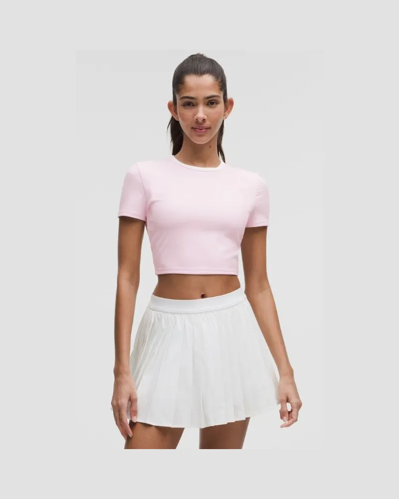 LULULEMON Crop-T-Shirt im Tight Fit mit integriertem BH Leichter Halt für B/C-Cups für Frauen – Größe in Pink Organza/White Pink