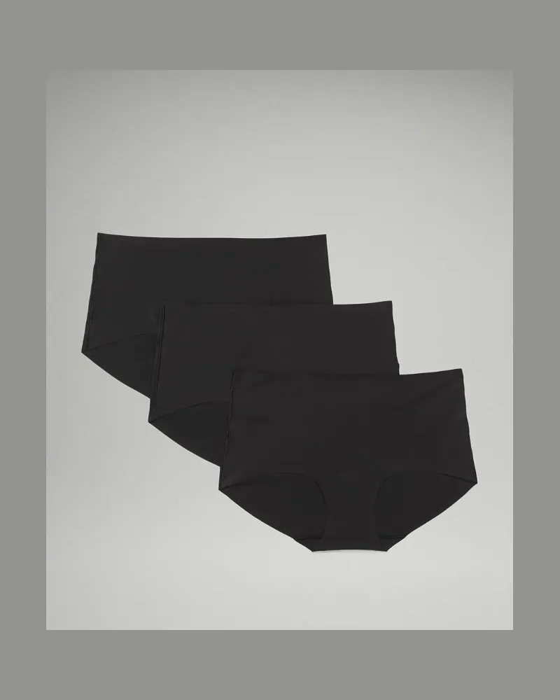 LULULEMON InvisiWear Boyshorts mit mittelhohem Bund 3er-Pack für Frauen – Größe in Black Black