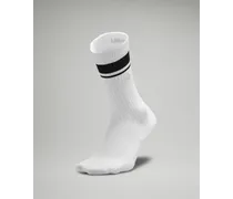 Men's Daily Stride Ribbed Comfort Crew Socks Stripe – Schwarz/Weiß