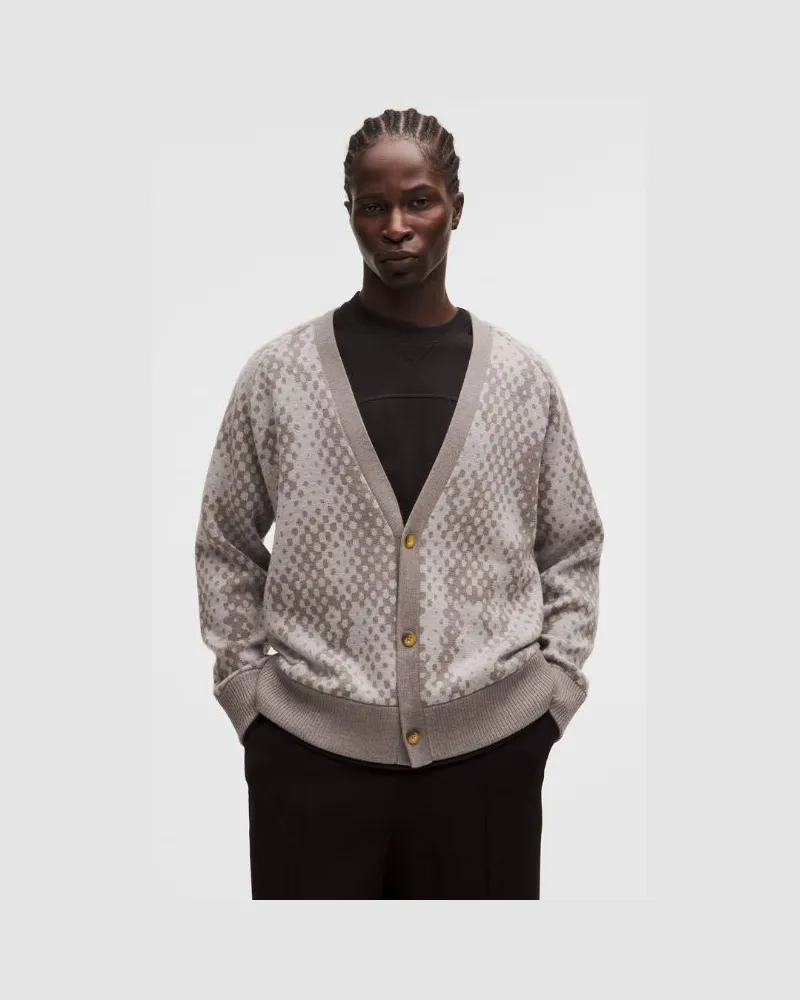 LULULEMON Cardigan aus Merinowolle SLNSH Kollektion für Männer – Größe in From Afar Knit Jacquard Sheer Oak Muli From