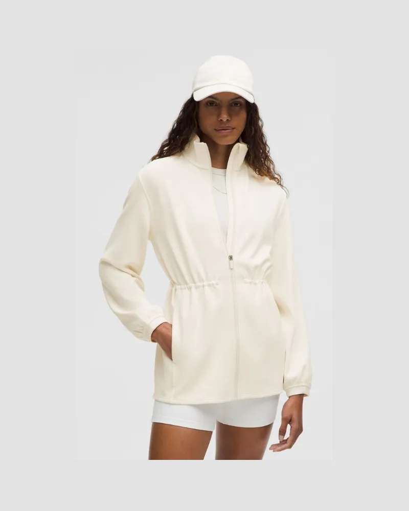 LULULEMON Softstreme Jacke mit Kordelzug in der Taille und durchgehendem Reißverschluss für Frauen – Größe in Light Ivory Light