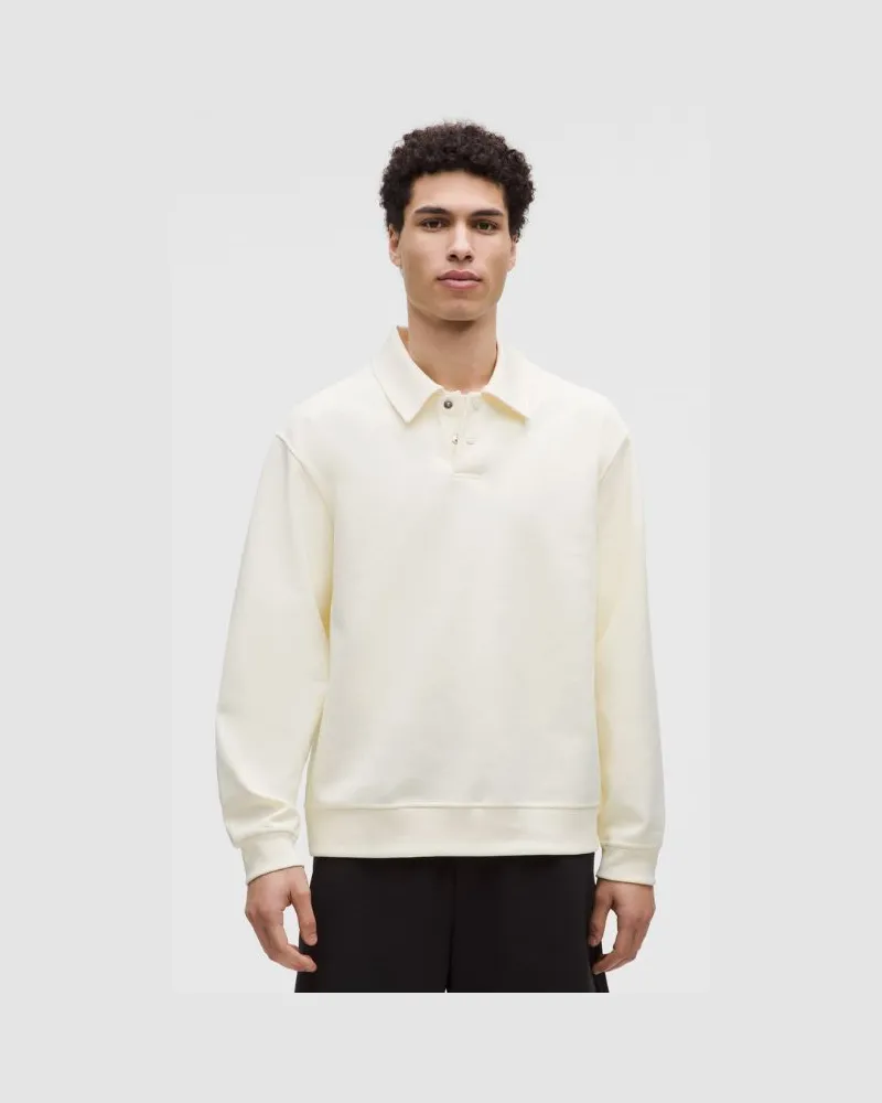 LULULEMON Grand Standard Langarm-Poloshirt für Männer – Größe in Coconut Ivory Coconut