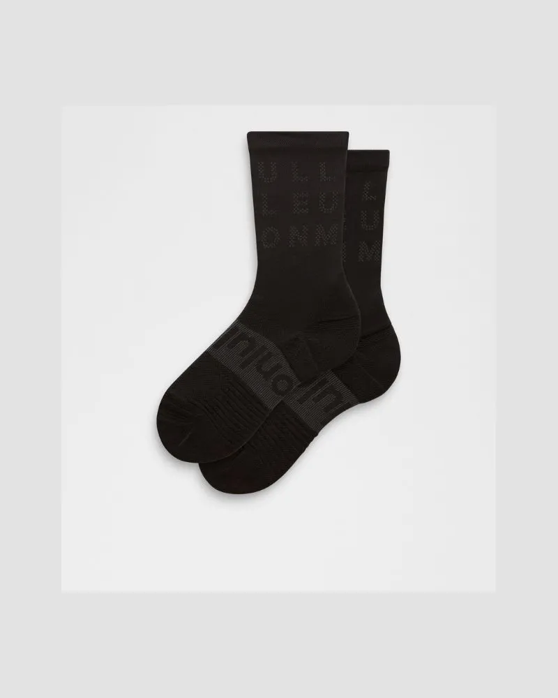LULULEMON Power Stride Crew-Socken Reflektierend – Größe in Black Black