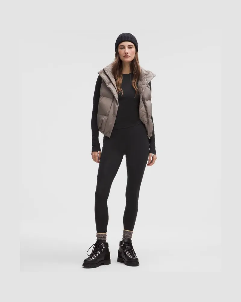 LULULEMON Wool-Blend Base Layer Leggings 28" für Frauen – Größe in Black/Light Ivory Black