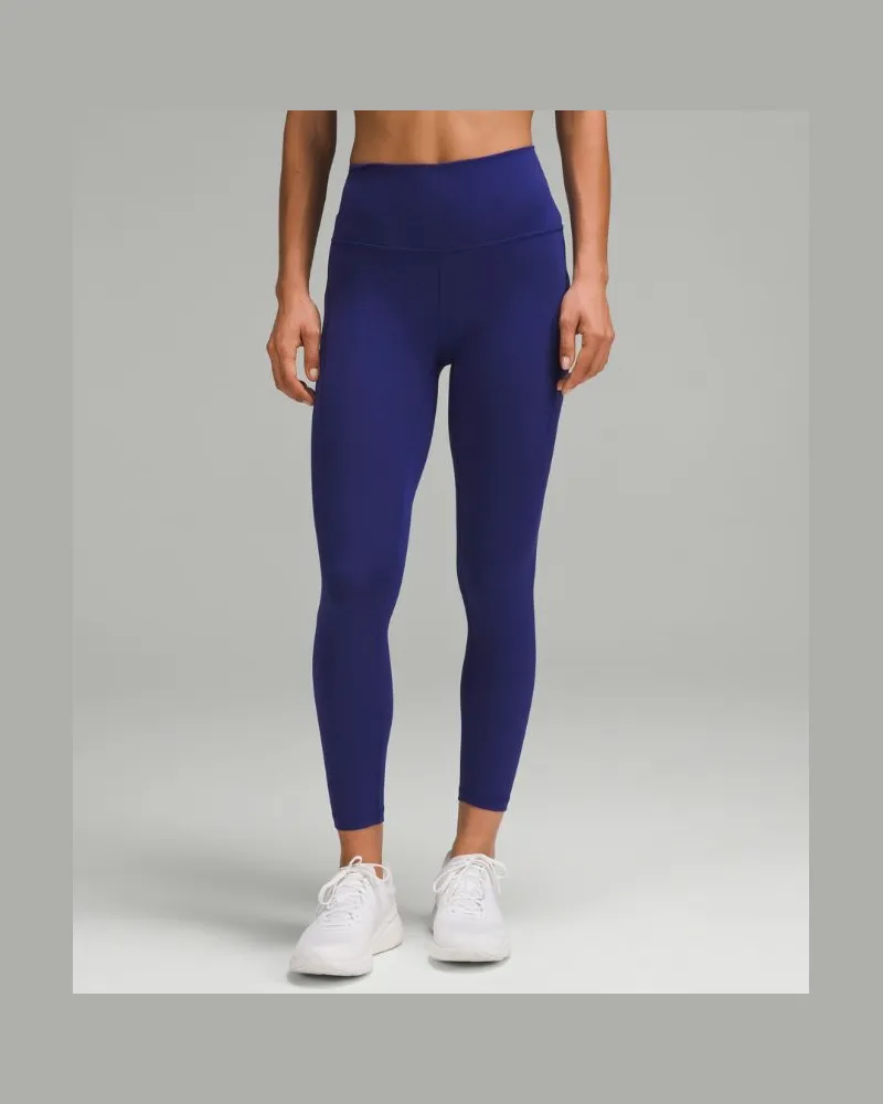 LULULEMON Wunder Train Leggings mit hohem Bund und Taschen für Frauen – 63,5 cm – Größe in Larkspur Larkspur