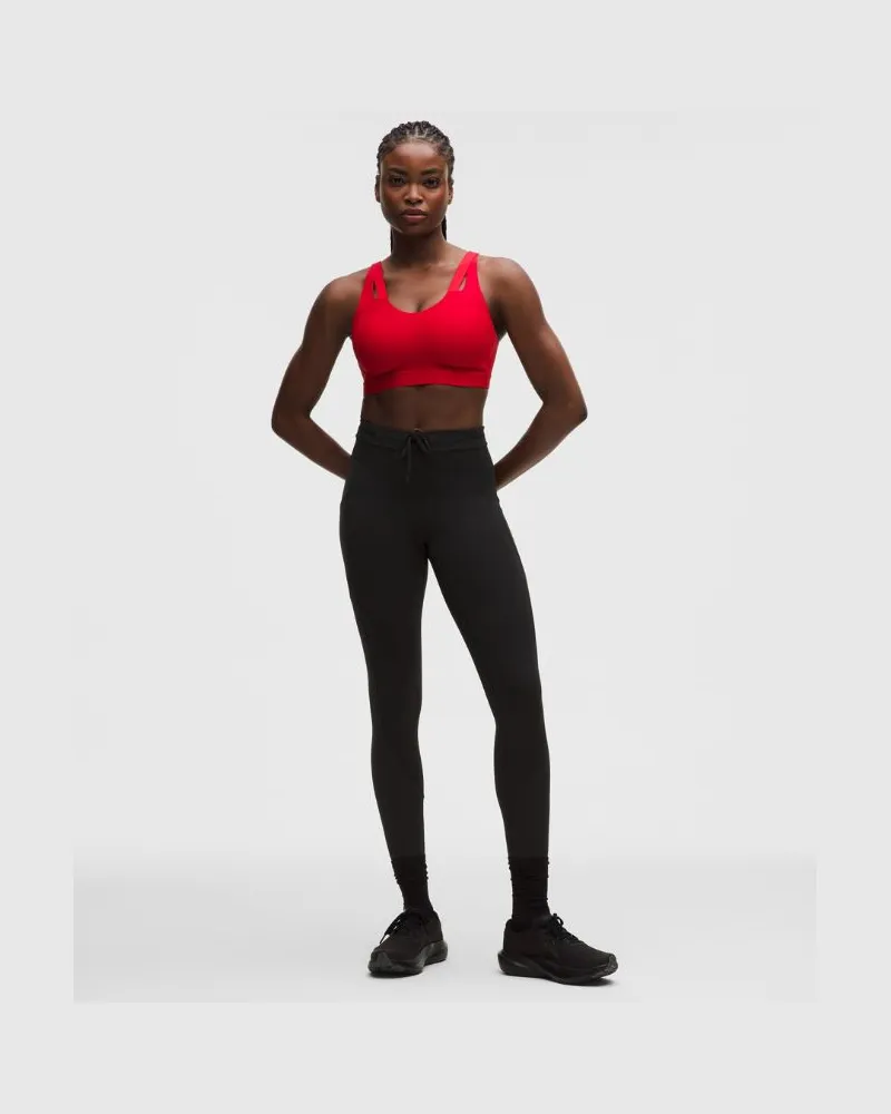 LULULEMON Fast and Free Leggings mit hohem Bund für Frauen – 64 cm – Größe in Black/Light Ivory Black