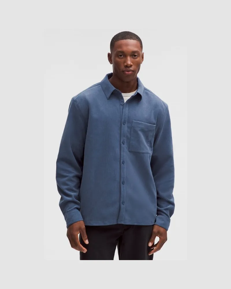 LULULEMON Langärmeliges Cordhemd im Relaxed Fit für Männer – Größe in Blue Twill Blue