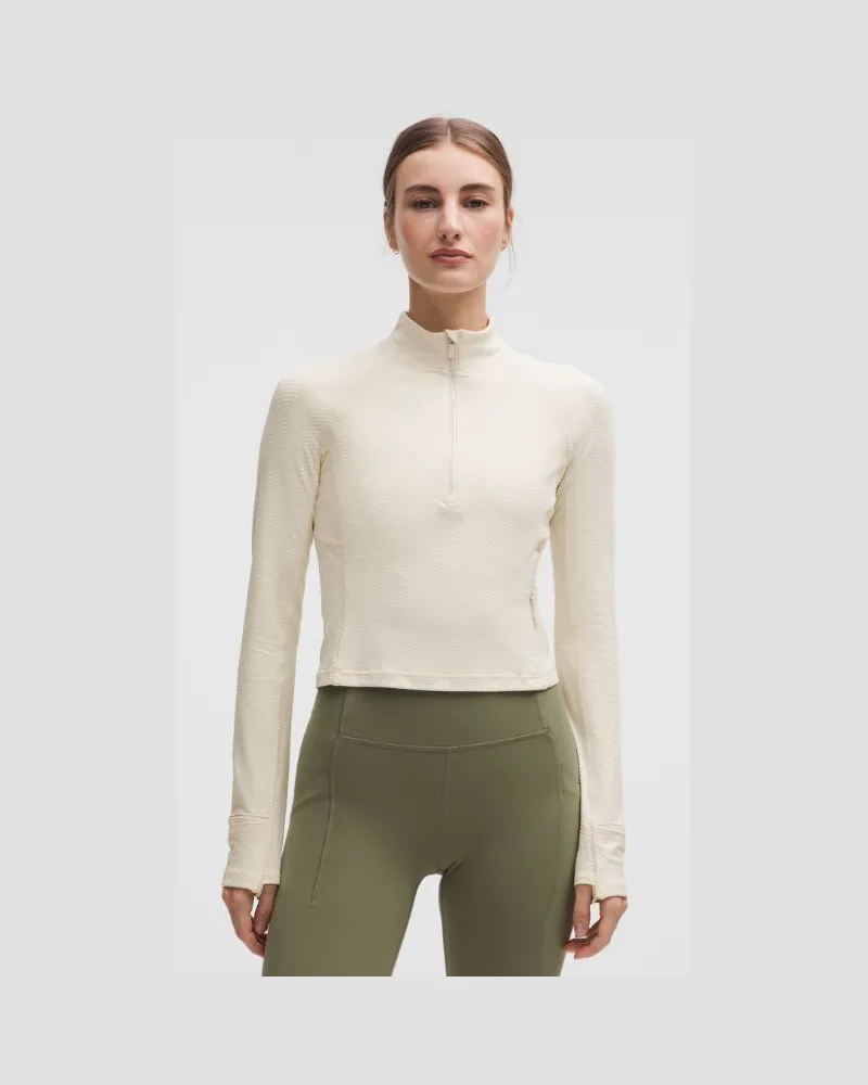 LULULEMON It's Rulu Run Crop-Oberteil mit halblangem Reißverschluss für Frauen – Größe in Light Ivory Light