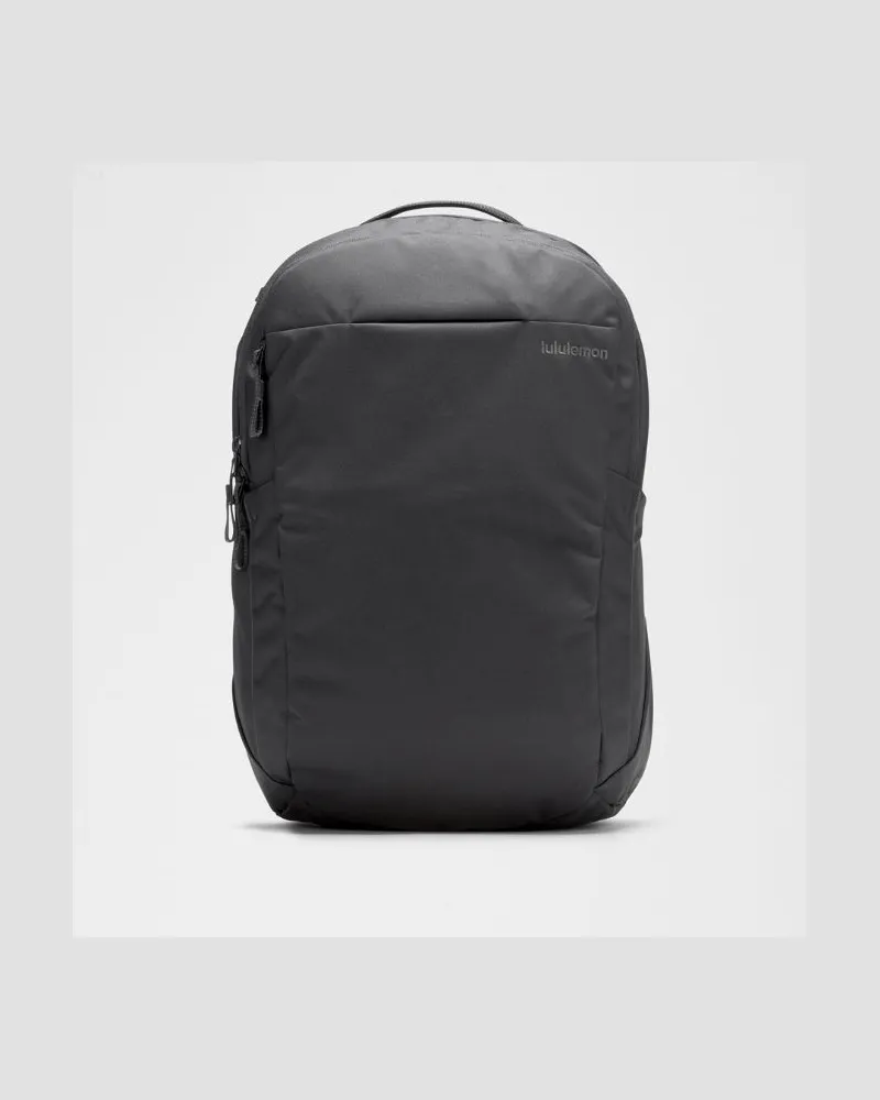 LULULEMON Rucksack mit drei Reißverschlüssen Performance-Canvas – Größe in Black/Graphite Grey Black