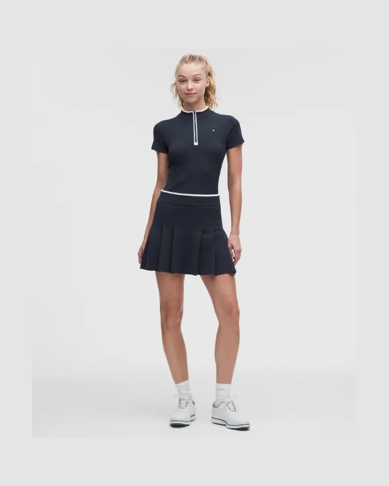 LULULEMON Plissierter Golfrock mit mittelhohem Bund für Frauen – Größe in True Navy/Weiß True