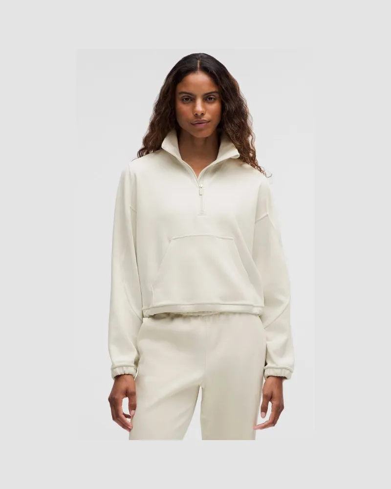 LULULEMON Gebürstetes Top aus Softstreme mit halblangem Reißverschluss für Frauen – Größe in Bone Bone