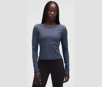 Geripptes Little-Langarmshirt für Frauen – Größe in Dusty Diamond