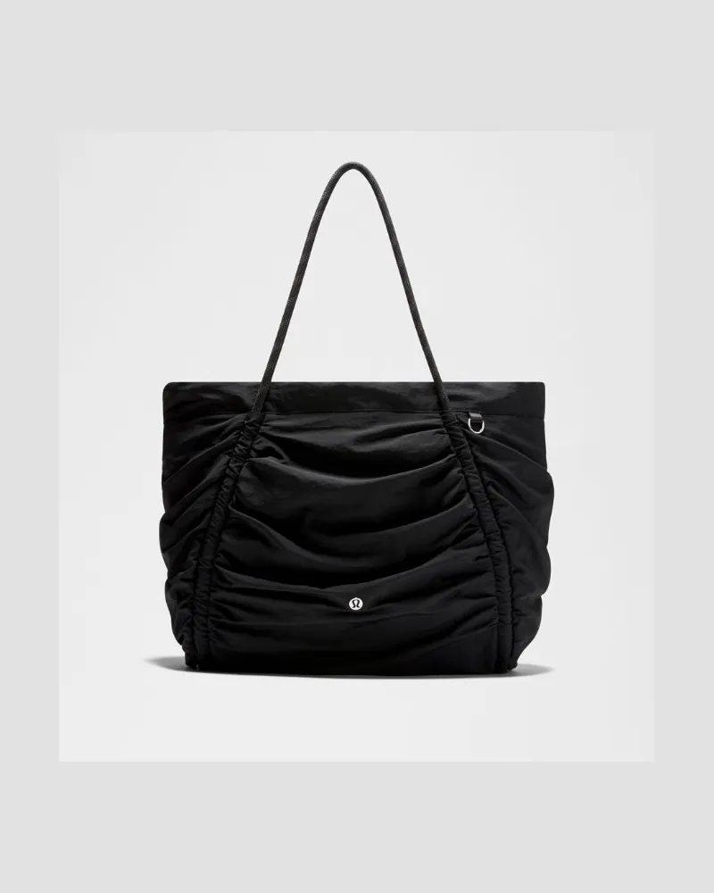 LULULEMON Geraffte Tote-Bag 24 L – Größe in Schwarz/Silver Schwarz