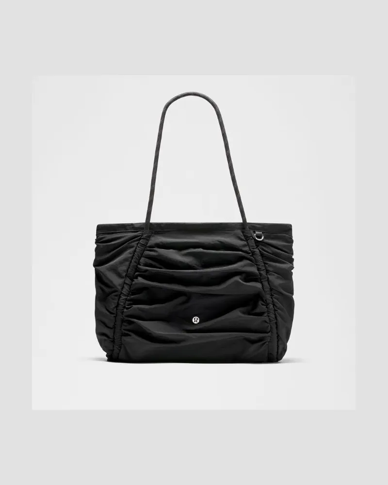 LULULEMON Geraffte Tote-Bag 24 L – Größe in Schwarz/Silver Schwarz