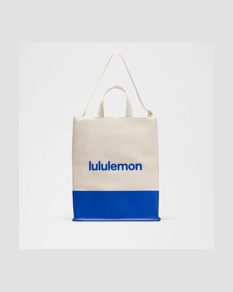 LULULEMON Canvas-Tote-Bag Größe in Natural/Beach Ball Blue Natural